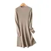Vestido de Punto Otoño/Invierno 2026 para Mujer, Elegante Vestido Suéter Redondo Delgado por Encima de la Rodilla, Vestido Base para Mujer