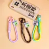 Lanyard Corto para Teléfono Móvil, Cuerda Trenzada de Nylon con Bloques de Color, Llavero Creativo, Correa de Muñeca Anti-Pérdida para Bolso y Botella de Agua, Accesorio para Colgar