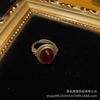 Anillo abierto versátil de Nanyang con esmalte rojo retro de color medieval vintage y oro viejo vintage
