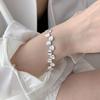 Pulseira de Contas Quadradas Geométricas para Mulheres Estilo Coreano Elegante Estilosa Criativa Pulseira Banhada a Prata S925 Ins Nicho Mão