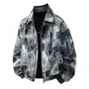 Chaqueta Europea y Americana de Talla Grande para Hombre, Nueva Chaqueta de Camuflaje con Gradiente de Solapa Holgada para Primavera y Otoño para Hombres