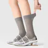 Calcetines de Malla Transpirable con Rayas Verticales Xia Gai Miu Calcetines Versátiles Simples de Media Pantorrilla Calcetines de Algodón Casual Deportivo Jk