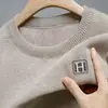 Atacado do Fabricante Suéter de Gola Redonda de Alta Qualidade para Homem Veludo Engrossado Quente Versátil Simples Casual