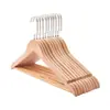 Percha madera maciza tienda de ropa niños adulto hogar retro antideslizante percha de madera percha de ropa de madera tendedero al por mayor