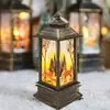 Decorações de Lanternas de Vento de Natal Transfronteiriças, Pequenas Lâmpadas a Óleo Luminosas, Decorações de Mesa de Bar, Luzes Noturnas Retrô, Presentes de Natal