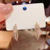 Pendientes de Aro en Forma de C con Incrustaciones de Diamantes de Lujo Ligero, de Nicho de Alta Gama Elegantes, Pendientes Versátiles, Pendientes de Diseño Único
