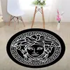 Alfombra Redonda Estéreo 3D Blanco y Negro Transfronteriza de Halloween para Dormitorio, Sala de Estar, Mesa de Café, Alfombrilla Absorbente con Trampa de Ilusión