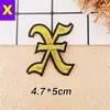 Parche Bordado con Letras y Números Romanos Antiguos Dorados con Adhesivo Termofusible. Insignia Bordada Parche Pequeño Emblema Parche de Tela Accesorios para Ropa