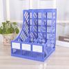 Organizador Vertical de Escritorio de Plástico para Archivos Triple Cuádruple Almacenamiento de Oficina Barra de Datos Estable Estante para Acabado de Libros
