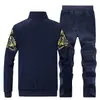 S-3XL, direto do fabricante, tamanho europeu D48, conjunto de moletom bordado de qualidade de exportação, coleção de primavera, roupas esportivas casuais masculinas de manga comprida