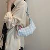 Bolsa de Hombro Cruzada de Gran Capacidad de Lujo tipo Bollo para Mujer 2025 Nuevo Cuadros Bolso de Media Luna para Axila