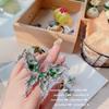 Yingying Beads Anillo Mariposa Esmeralda Pavo Real Chapado en Oro de 18K Zircón Diamante Completo Set Collar Anillo Mariposa