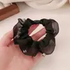 Exquisita Goma para el Pelo de Malla con Pedrería Intestino Pequeño, Cuerda para el Pelo de Moda, Versátil Goma para Coleta Baja de Niña, Accesorio para el Pelo