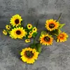 Girasol de simulación girasol hecho a mano decoración para el hogar centro comercial flor artificial accesorios para fotografía al aire libre flores artificiales venta al por mayor
