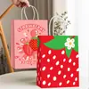 Bolsa de Regalo de Fresas Transfronteriza, Bolsa de Empaque para Fruta de Fresa, Bolsa de Empaque para Comida para Llevar de Pastel de Fresa, Ecológica y Biodegradable