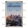 Viajes Transfronterizos Paisajes Lata Retro Pintura Decorativa Atracciones Turísticas Famosas Europeas y Americanas Placa de Metal Decoración de Pared