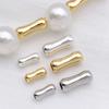 Chapado en Oro Blanco de Oro Real de 18K Color Plata Grueso Conservación del Color Tubo Recto Hueso Espaciador de Cuentas de Bambú Colgante Colgante Accesorios para Joyería DIY