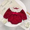 Ropa para Bebé, Ropa de Primavera y Otoño, Mameluco Rojo de Navidad para Bebé Niña, Vestido de Princesa para 100 Días, Ropa para Bebé, Ropa para Gatear