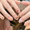 Adesivos de Unha Hello Kitty Estilo Havaiano Desenho Animado Couro Preto Concha do Mar Adesivos de Unha DIY