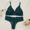 Conjunto de Sutiã e Calcinha Sexy de Renda Transfronteiriço Sem Aro, Push-Up Costas Bonitas, Abotoado, Confortável que Abraça os Seios, Duas Peças