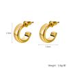 Aretes de aro de plata 925 retro francés directo de fábrica, aretes de personalidad europea y americana, elegantes tipo C, chapados en oro real, aretes de cobre