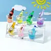 Balde de Bebida Gelada Luminoso Ornamento Miniatura Simulação Chaveiro de Cola de Creme DIY Acessórios de Pingente Meio
