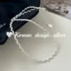 Minimalista Estilo Coreano Otoño e Invierno Nuevo Joyería de Plata Plata de Ley S925 Elegante Collar de Cadena Tejida Ondulada Versátil para Superponer Cadena Lisa