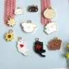 Fabricante de guirlanda de balanço de desenho animado, acessórios de animais de gato, fábrica atacadista, liga de metal, gota de óleo, acessórios de joias DIY