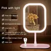 Espelho de Maquiagem de Viagem com Luzes, Espelho de Bancada LED de Beleza Pequeno Portátil com Luzes, Iluminação de 3 Cores, Tela Sensível ao Toque Dimerizável, Espelho Compacto Dobrável de Mesa, Presente para Mulheres