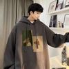 Suéter con capucha para hombre, otoño e invierno, moda de calle, marca, suéter holgado para parejas, sudadera con capucha con mangas en los hombros, abrigo con forro polar, moda