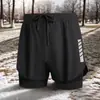 Novos Shorts Esportivos Masculinos de Verão Secagem Rápida Respiráveis para Corrida Fitness Treinamento Shorts Dois em Um Anti-Exposição Shorts de Três Pontos