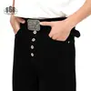 Forn3 Marca de Moda Retro Calle Americana Diseño Pantalones Vaqueros Botonados para Hombre Jeans Rectos Sueltos N2051