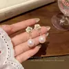 Pendientes Retro de Camelia Francesa con Perlas para Mujer, Gama Alta, Delicados y Versátiles, Pendientes de Celebridad, Nueva Joyería para Orejas 2025