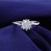 Anel de diamante de 1 quilate banhado a prata moissanite feminino 925 prata redonda cor D 6,5 mm anel de diamante da moda para casamento