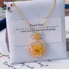 Moderna Cadena con Colgante de Diamante de Cristal de Azúcar Amarillo de la Misma Tienda que la Joyería de Oro, Joyería de Lujo Ligero de Gama Alta, Regalo para Novia