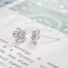 Brincos de Flor com Zircônia Cintilante Novo Estilo, Alto Padrão, Luxo Leve, Brincos Modernos e Exquisitos, Joia de Orelha Versátil para Mulheres