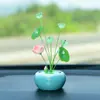 Adornos para coche con forma de tarro de hoja de loto, accesorios para coche, consola central, decoración para coche, combinación de aromaterapia