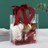 Bolsa de Tote de PVC Pequeña Margarita Bolsa para Dulces de Boda Bolsa de Regalo Cuadrada Bolsa de Embalaje Bolsa de Plástico de Mano