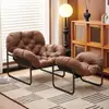 Sillón reclinable de lujo ligero, sofá perezoso para sala de estar, silla de ocio de color sólido, sofá de arte en hierro para siesta, sillón de balcón, sillón