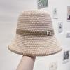 Sombrero de Pescador para Mujer 2024 Calado Transpirable Liso Rojo Combinable Sombrero de Cubo Protector Solar Cubre Rostro Moda Pedrería Sombrero de Olla