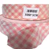 Cojín de Asiento con Peto Cuadros Rosas de Algodón en Stock del Fabricante con Ribete, Textil para el Hogar Ropa de Cama Tela de Ribete de 3 cm