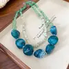 Collar de Conchas Acrílicas de Colores Transfronterizo Europeo y Americano Diseño de Nicho Cadena para Clavícula Joyería de Moda Exagerada para Mujeres