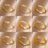 Anillo Minimalista Estilo Ins, Anillo Hueco, Anillo Geométrico de Cobre Chapado en Oro de 18 Quilates, Joyería Unisex al por Mayor
