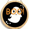 Amazon Mais Vendido Halloween Caveira Fantasma Teia de Aranha Placa de Porta de Madeira Pingente de Decoração de Casa de Madeira Impressão
