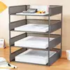Estante de almacenamiento para escritorio de oficina, organizador de archivos, caja de almacenamiento de archivos, colección de artículos de oficina, estante de archivos multicapa