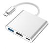 Estação de Docking Três em Um Type-C para HDMI + USB 3.0 + Fonte de Alimentação PD Conversor para Laptop Estação de Docking 4K