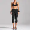 Conjunto de sutiã esportivo com poá transfronteiriço, design nadador, absorvente de choque, que absorve a umidade, secagem rápida, adequado para corrida ao ar livre, fitness e yoga