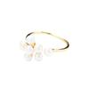Anillo de flor de perla de agua dulce con temperamento suave, chapado en oro, apertura de nicho, anillo ajustable para dieta, anillo para mujer que combina con todo.