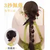 Peluca Femenina Nuevo Estilo Chino Estilo Antiguo Trenzas Cola de Caballo Trenzas Florales Trenzas Retorcidas de Dos Hilos Cabello Trenzado Peinado de Novia