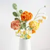 Ramo de Flores Eternas Tejido a Crochet con Hilo Hecho a Mano con Claveles, Muguetes y Nomeolvides para Decoración del Hogar, Regalo del Día de la Madre